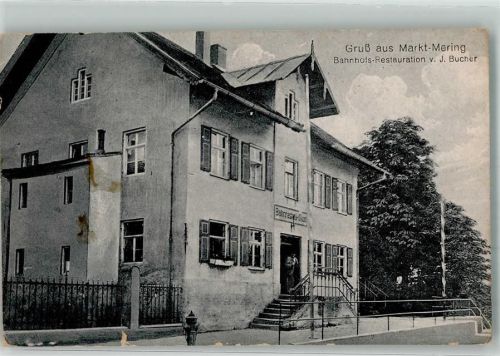 86415 W8905 Mering , Schwab Gebrauchsspuren Bahnhof-Gasthaus Bucher Wasserhydrant
