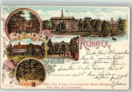 Reinbek 1901 Schloss Reinbek Mühlenteich Sophienbad