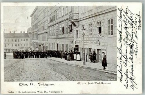 Wien 1901 Kaserne K.u.k Justiz-Wach- Kaserne Geschäft Viriotgasse