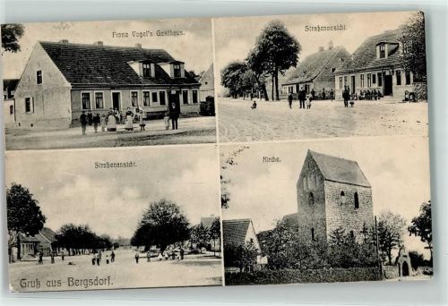 Bergsdorf Dorfstraße Gasthaus von Franz Vogel Kirche