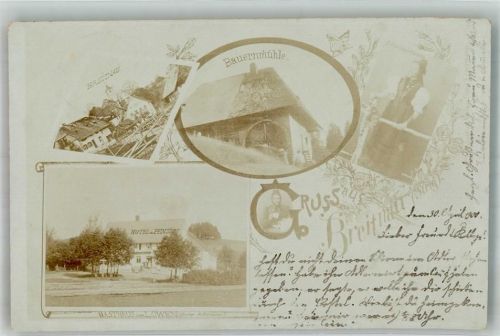 Breitnau 1900 Volkstracht Bauernmühle Hotel -Gasthaus zum Löwen