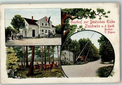 Zwenkau 1911 Gasthaus zur Deutschen Eiche Zeschwitz a.d. Hardt