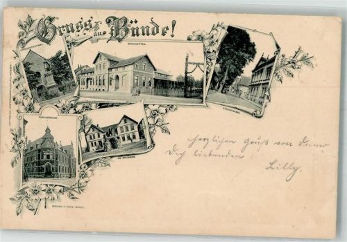 Bünde 1897 Gasthaus Stadtgarten Post Am Brunnen Eschstraße