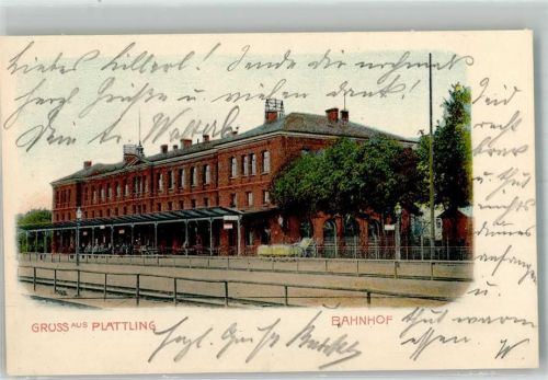 Plattling 1902 Adelskorrespondenz Bahnhof