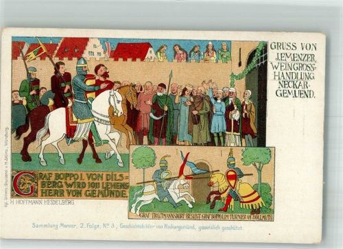 Neckargemünd 1899 Werbung J. Menzer Weinhandlung Geschichtsbilder 2. Folge Nr. 3