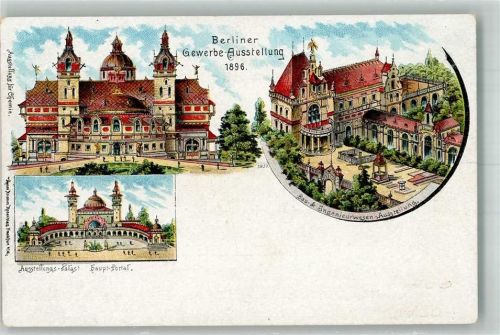 Treptow 1898 Berliner Gewerbeausstellung 1898 Ausstellungspalast Bau- u. Ingenieurwesen-Ausstellung