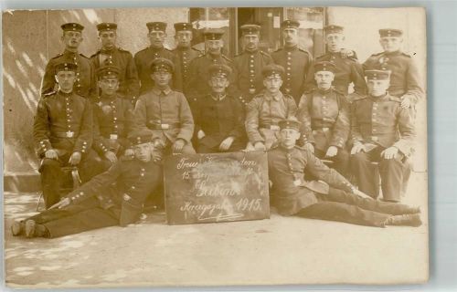 Guben 1915 WK I Uniform 15. Korporalschaft Gruppenfoto