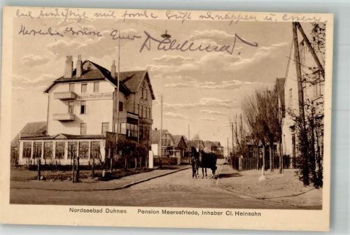Duhnen 1926 Pension Meeresfriede Dorfstrasse Kutsche