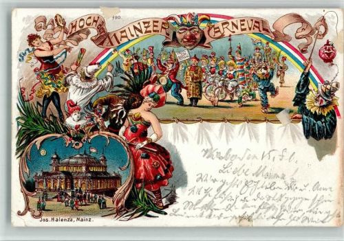 Mainz Carneval 1899 Lithograpie
