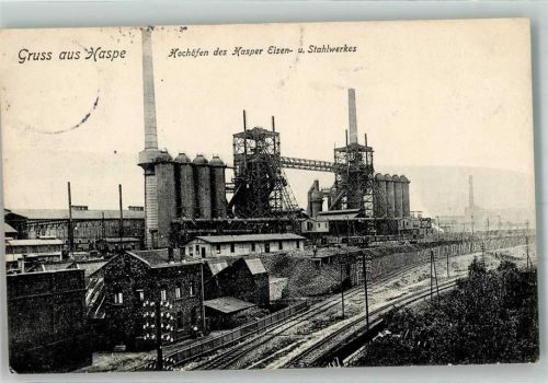 Haspe 1907 Eisen- und Stahlwerk Hochöfen Stauchung