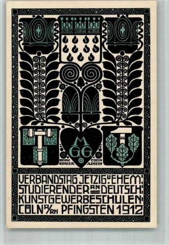 Köln Stadt 1912 Jugendstil Verbandstag Studierender an Dt. Gewerbeschulen