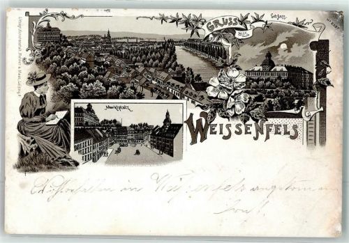 Weißenfels 1898 Marktplatz Schloß