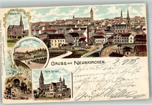 Neunkirchen 1898 Kirche St. Marien Zechenhaus Kohlwald Ev. Kirche Untertage Bergarbeiter