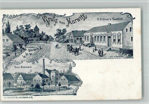 Marwitz Marwice Gasthaus Hübner Guts-Brennerei sign. v, Handlow