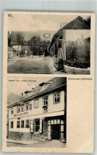 Hofheim 1911 Gasthaus zum goldenen Hirschen Dorfstrasse