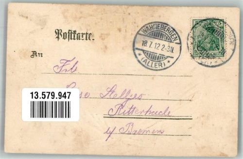Bremen 1912 Muschel Meierei Melchersbrücke