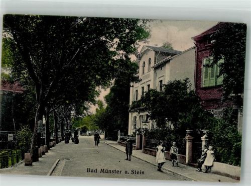 Bad Münster-Ebernburg 1911 Villen Ortsstrasse Spielende Kinder