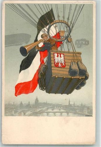 Frankfurt 1909 sign. H. Roth Offizielle Karte Nr. 1 Luftschiff Ausstellung Ballon