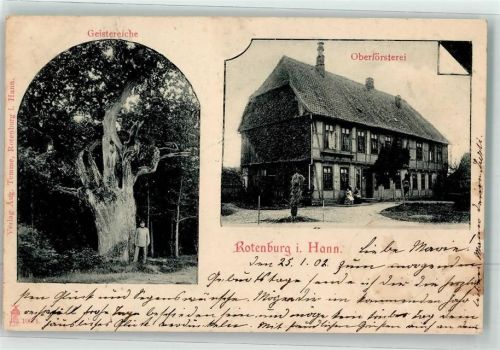 27356 W2720 Rotenburg Wümme 1902 Gebrauchsspuren Oberförsterei Geistereiche