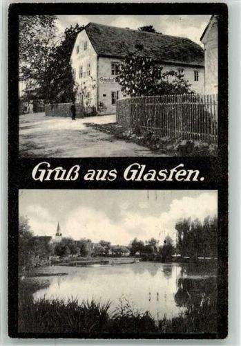 04651 O7241 Glasten 1915 Gebrauchsspuren Gasthaus Teichufer
