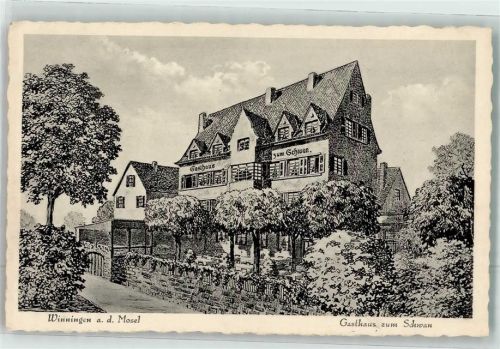 Winningen Gasthaus zum Schwan Zeichnung