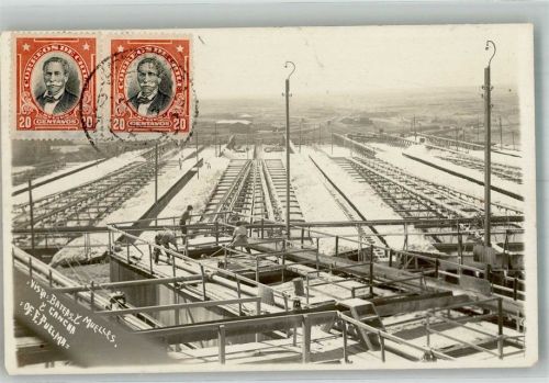 Antofagasta 1929 Baustelle Briefmarke bildseitig Ort handschriftlich
