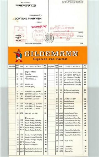 W4973 Vlotho Niemann Tintelnot Gildemeister Tabakwerbung Faltprospekt