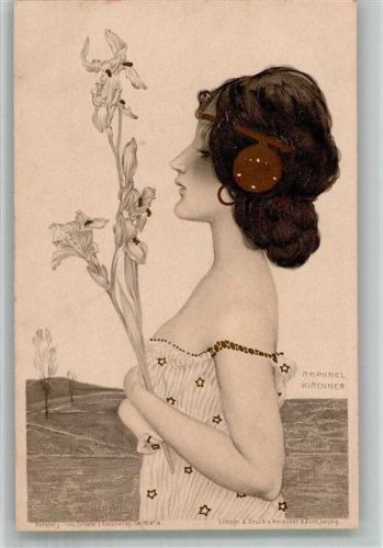 Jugendstil Stroefer Serie 99 Nr. 10 Lithographie Meissner u. Buch