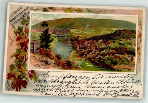 Neckargemünd 1899 Werbung Weingroßhandlung J.F. Menzer