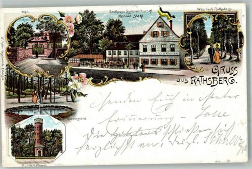 Rathsberg 1899 Schloss Aussichtsturm Gasthaus Konrad Stahl