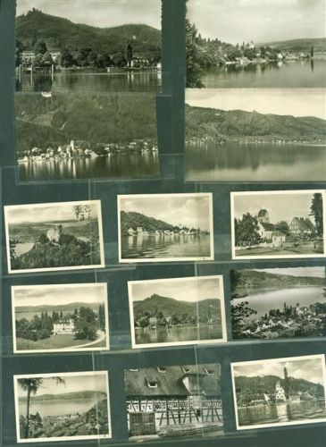 Bodman Lot mit 4 AK und 14 Fotos Original aus Musterbuch des Metzverlages rückseitig Haftspuren