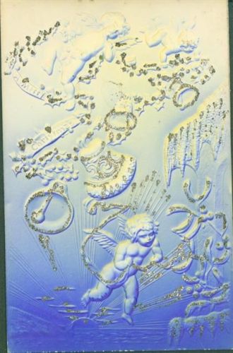 Engel Glimmer Weihnachten Relief AK