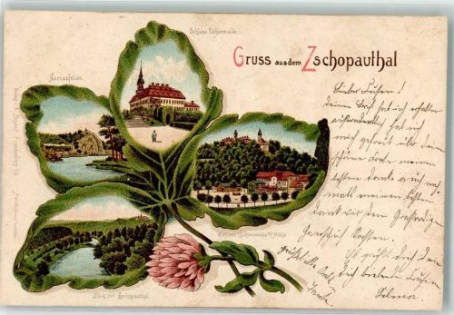 09405 O9360 Zschopau Lithographie Blatt Harrasfelden Schloß Lichterwalde Zschopautal
