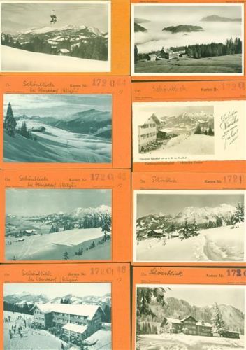 87561 W8980 Oberstdorf Lot mit 23 AK Hotel Schönblick Söllereck Musterkarten Original aus Metzarchiv Bestellvorgänge und Auflagenzahlen