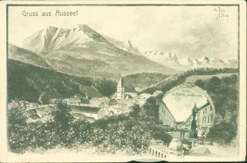 Bad Aussee Mechanik Drehkarte Grundlsee Alt Aussee Kurpark Chlumeky Platz