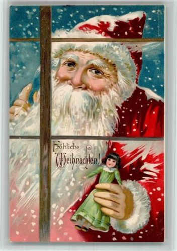 Prägedruck Puppen Weihnachtsmann 1904 BOAKC