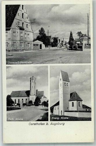 Gersthofen Donauwörtherstrasse Kath. Kirche Ev. Kirche