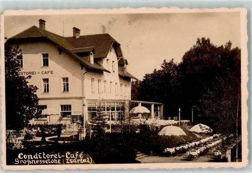 Großhesselohe WK II Conditorei-Cafe Gartenterrasse