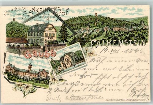 Falkenstein 1897 Gasthaus zum Frankfurter Hof Heilanstalt Villa Altkönig