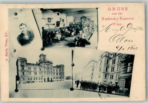 Wien 1902 Radetzky- Kaserne Gasthaus