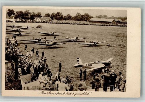 Augsburg 1933 Der Rundfunk hats gemeldet XXV Luftfahrertag Flugzeuge auf dem Flugfeld