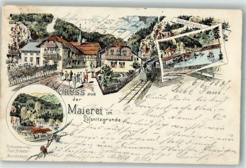 Lößnitzgrund 1897 Gasthaus Maierei Gondelteich