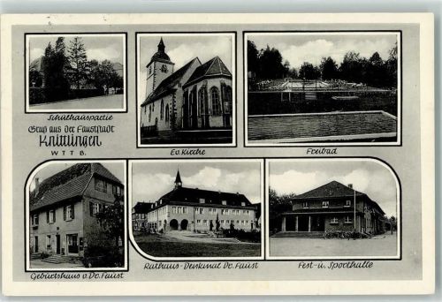 Knittlingen Rathaus Dr. Faust-Denkmal Schwimmbad Geburtshaus Dr. Faust