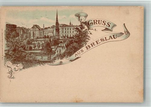 Breslau Gruss ais Lithographie