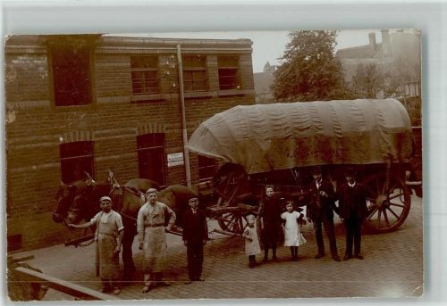 Leipzig 1909 Contor Hermann Salomon Pferdefuhrwerk Planwagen Ort lt. Stempel Privatfoto AK