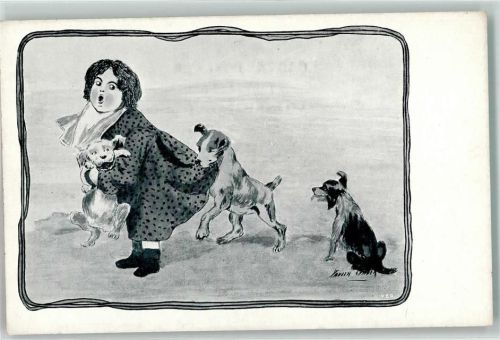 Kind Hunde AK
