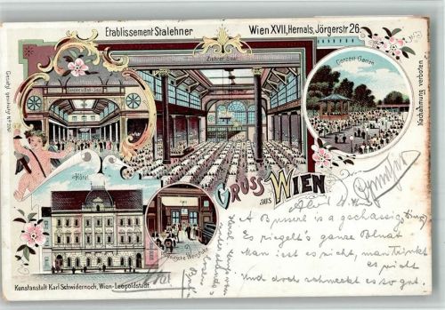 Wien 1898 Lithographie Etablissement Stalehner Jörgerstraße