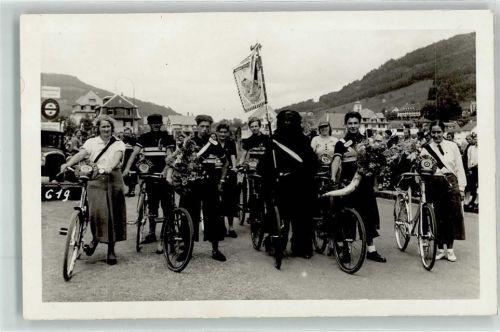 Bern Berne All Heil Standarte Bär Fahrrad Privatfoto AK