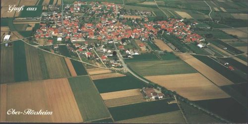Ober-Flörsheim Fliegeraufnahme Schwabenflugbild; KEINE AK, ca. 21x 10,7 cm, Klebereste auf Rückseite