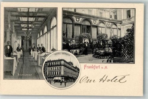 Frankfurt Hotel Schwan Innenhof Hotelrestaurant